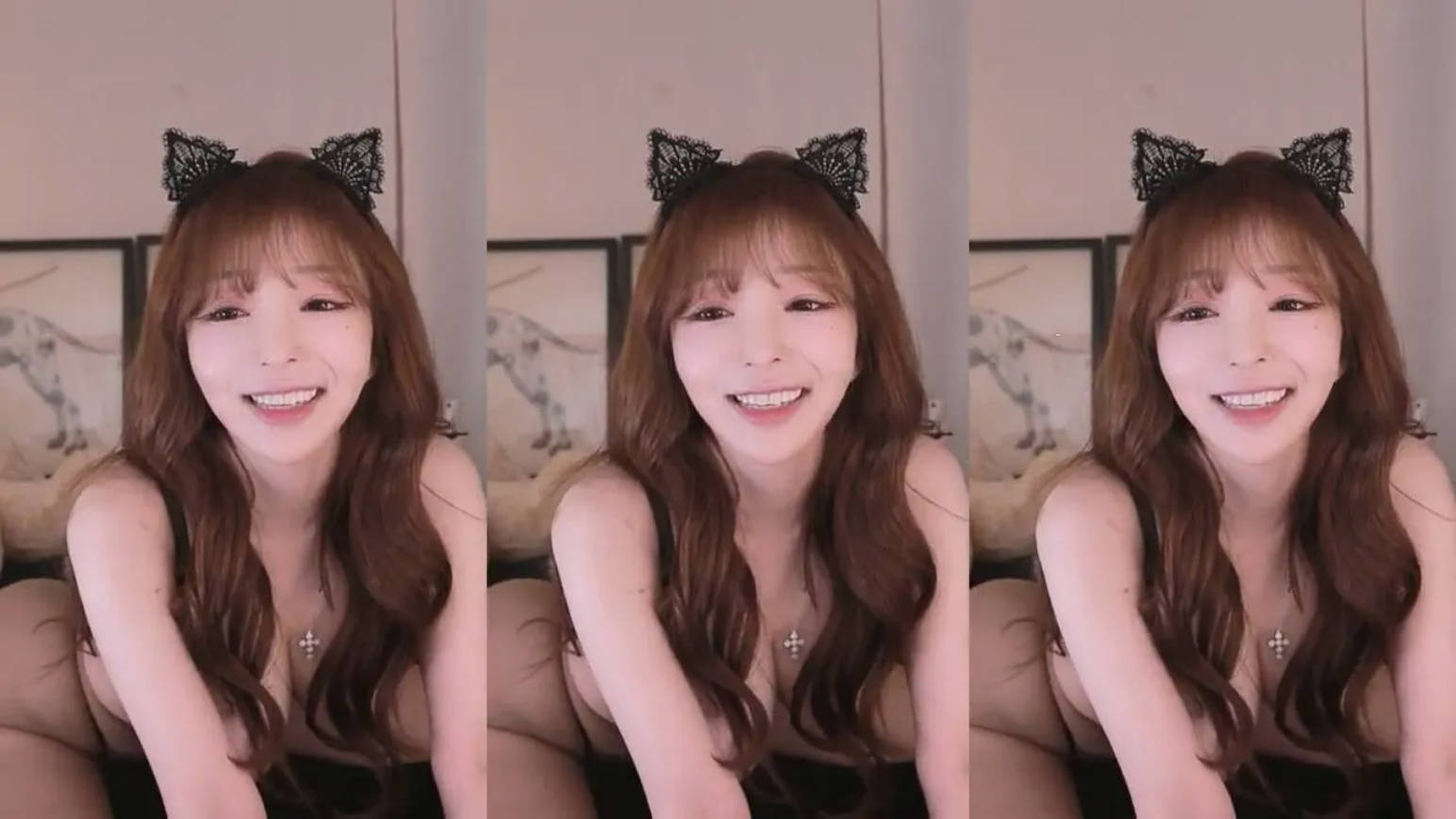 韩国极品美女主播，丝袜肥臀爆乳，震动棒舌头舔弄，精油抹大奶，油光程亮，连体渔网袜